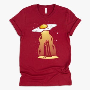 Funny Breakfast Shirt / Food Pun Shirts / UFO Abduction T Shirt / Foodie Gifts Unisex T-Shirt S-4X Cardinal