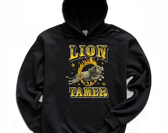Lion Tamer Hoodie / Ringmaster Pullover / Hooded Sweatshirt / Circus Tent / Circus Themed / Circus Animal / Circus Party / Crewneck Hoodie