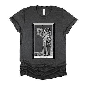 The Hermit Shirt, Tarot Card Fortune Teller Tshirt, Witch Wiccan T Shirt, Occult Witchcraft Tee, Minimalist Unisex T-Shirt XS-4XL