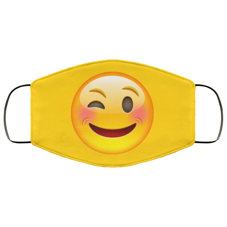 Cute Emoji Face Mask Adult & Kids Mask Emoticon Smiley Face Etsy