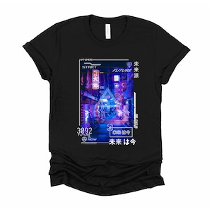 Cyberpunk Japanese Tshirt / Futurism Cityscape Shirt / Aesthetic Vaporwave T Shirt / Edgy Streetwear Unisex T-Shirt XS-4XL