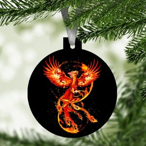 Phoenix Ornament / Christmas Decor / Christmas Gift / Christmas Ornament / Xmas Tree Decor / Holiday Decor / Tree Ornament / Phoenix Art