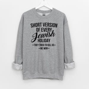 Funny Jewish Sweatshirt, Passover Holiday Generalization Christmas Sweater Hanukkah Gifts Holiday Sweatshirts Pullover Long Sleeve Unisex Sport Gray