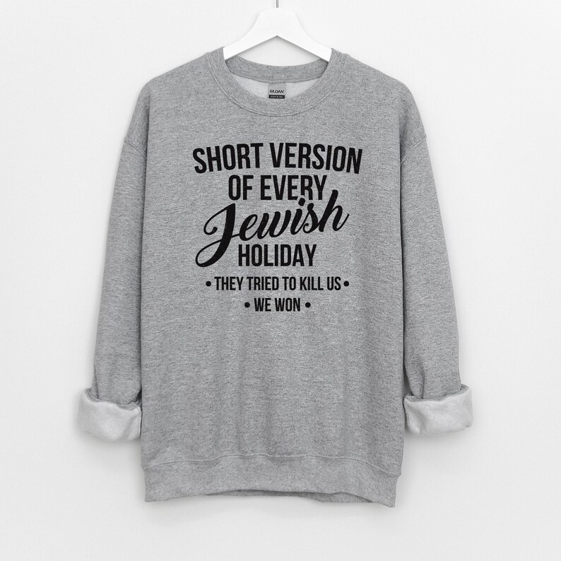 Funny Jewish Sweatshirt, Passover Holiday Generalization Christmas Sweater Hanukkah Gifts Holiday Sweatshirts Pullover Long Sleeve Unisex Sport Gray