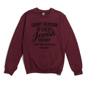 Funny Jewish Sweatshirt, Passover Holiday Generalization Christmas Sweater Hanukkah Gifts Holiday Sweatshirts Pullover Long Sleeve Unisex Maroon