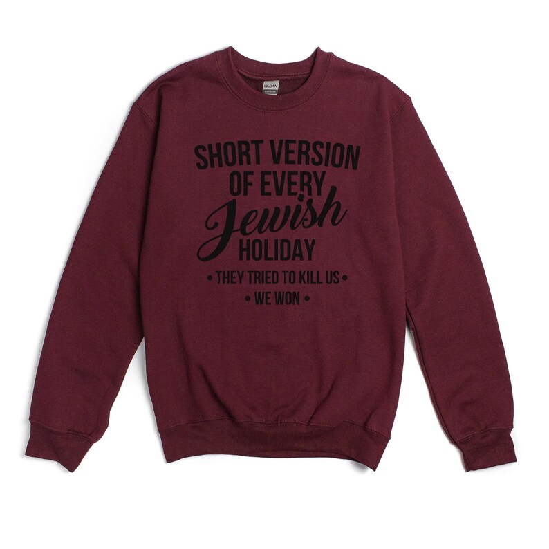 Funny Jewish Sweatshirt, Passover Holiday Generalization Christmas Sweater Hanukkah Gifts Holiday Sweatshirts Pullover Long Sleeve Unisex Maroon