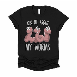 Kids Worm Farming T-Shirt Vermicomp Gardening Worm Culture Short-Sleeve Unisex Tee