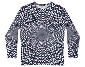 Psychedelic Shirt / Rave Outfit / Trippy T-shirt / EDM Music Festival Clothing / Optical Illusion Tee / All Over Print Long Sleeve XS-4X