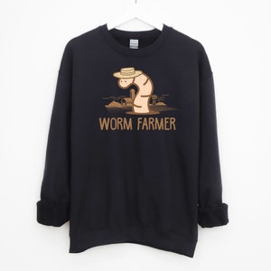 Worm Farmer Sweatshirt / Farm Compost Sweater / Vermicomposting Pullover / Organic Earthworm Sweater / Crewneck Sweatshirt / Gardening Gift