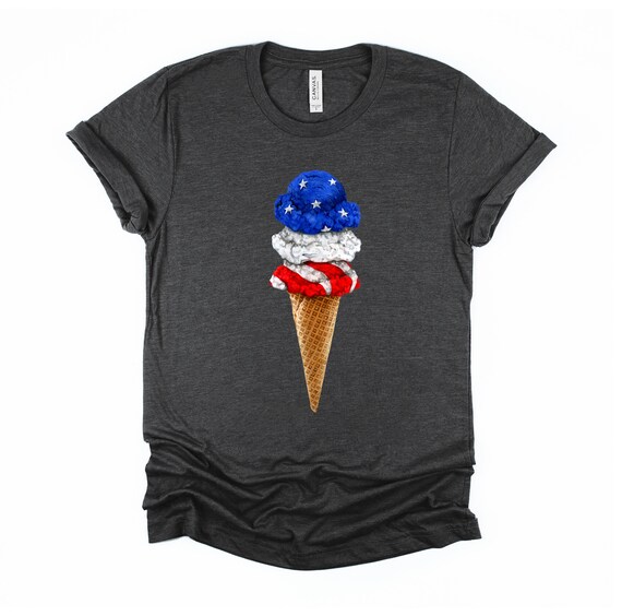 USA Ice Cream Shirt / Retro 4th of July / Merica Shirt / Freedom USA Shirt / Happy 4th of July / Ice Cream US Flag