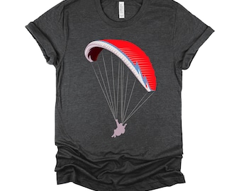 Paragliding Tshirt, Paraglider Gift, Parachute Design, Skydiving Tees, Skydiver Unisex T-Shirt XS-4X