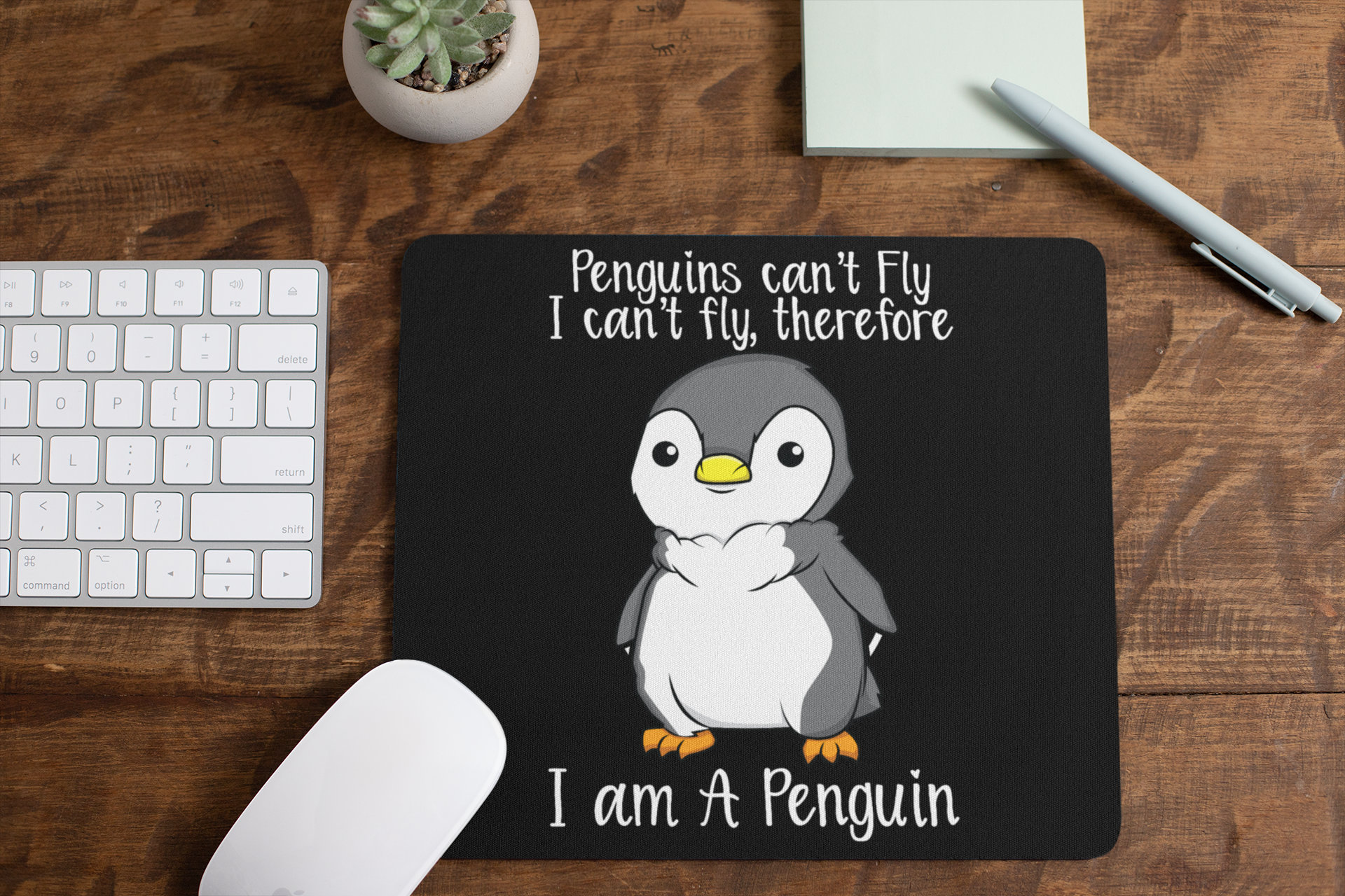 Penguin Walking - Tappetino per mouse grande, antiscivolo, facile