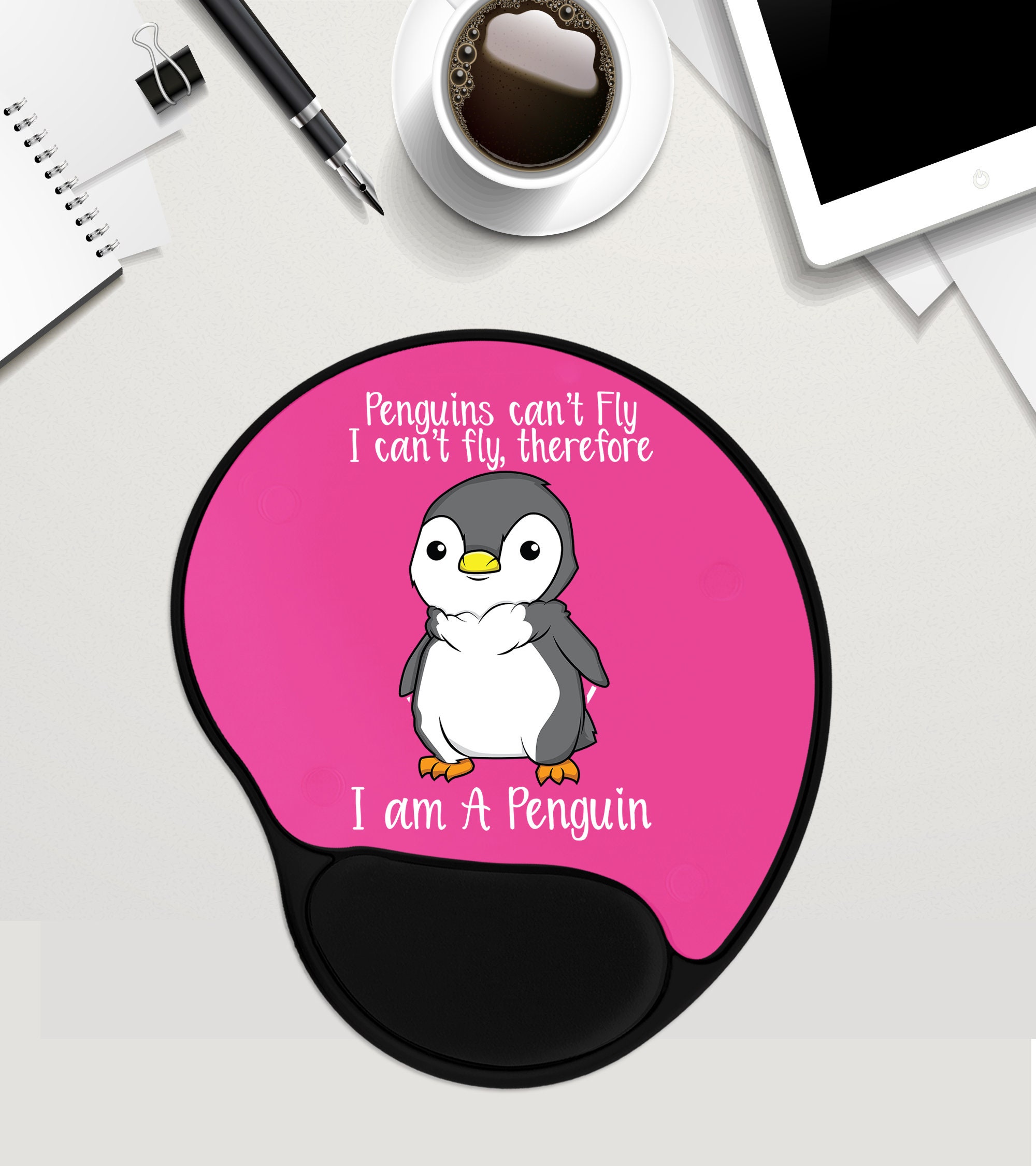 MSYKANIX Cute Watercolor Penguin Soft Stitched Edge