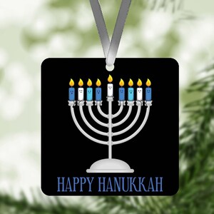 Menorah Candle Ornament / Happy Hanukkah Ornament / Jewish Ornament / Holiday Ornament / Hanging Decoration / Chanukah Decor