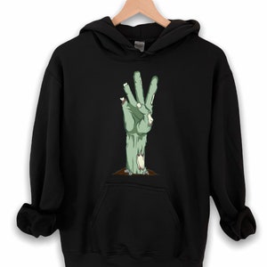 Halloween Zombie Arm Hand Hoodie, Zombies Scary Dead Hooded Sweatshirt, Spooky Undead Creature UNISEX Hoodies S-3XL
