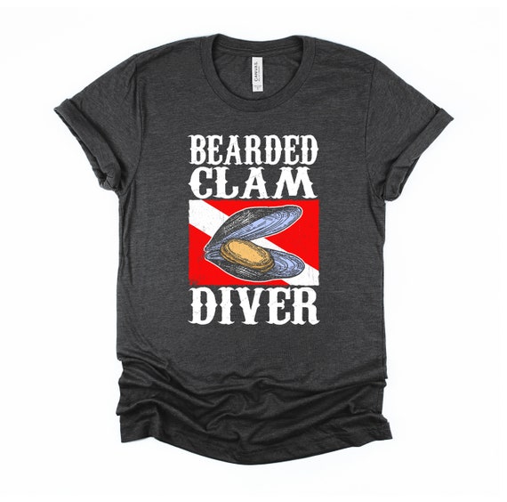 Bearded Clam Diver Tshirt Fishy Smell Shirt Adult Joke Tee Etsy