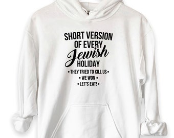 Happy Hanukkah Hoodie, Jewish Christmas Hooded Sweatshirt, Chanukah Pullover, Hebrew Jews UNISEX Hoodies