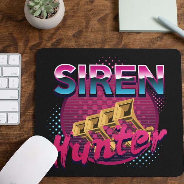 Siren Hunter Mousepad / Storm Chaser Desk Mat / Meteorologist Mouse Pad / Vintage Novelty Gift / Tornado Chaser