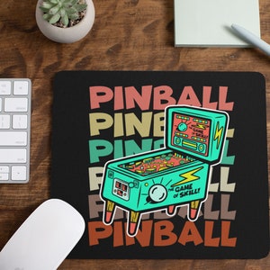 Pinball Machine Mousepad / Retro Pinball Desk Mat / Arcade Game Mouse Pad / Pinball Game / Mousepads with Art / Mouse Pad