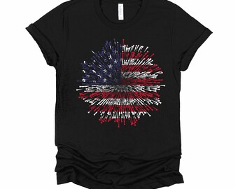 USA Fireworks Shirt / 4th of July T Shirt / American Flag Tshirt / Patriotic Unisex T-Shirt