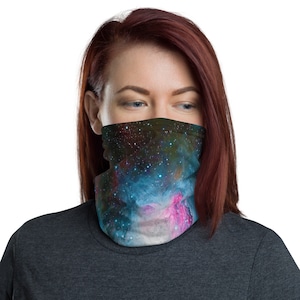 Nebula Space Neck Gaiter / Face Mask / Galaxy Print / Neck Cover / Tube Scarf / Tubular Bandana / Face Gaiter / Gaiter Face Mask