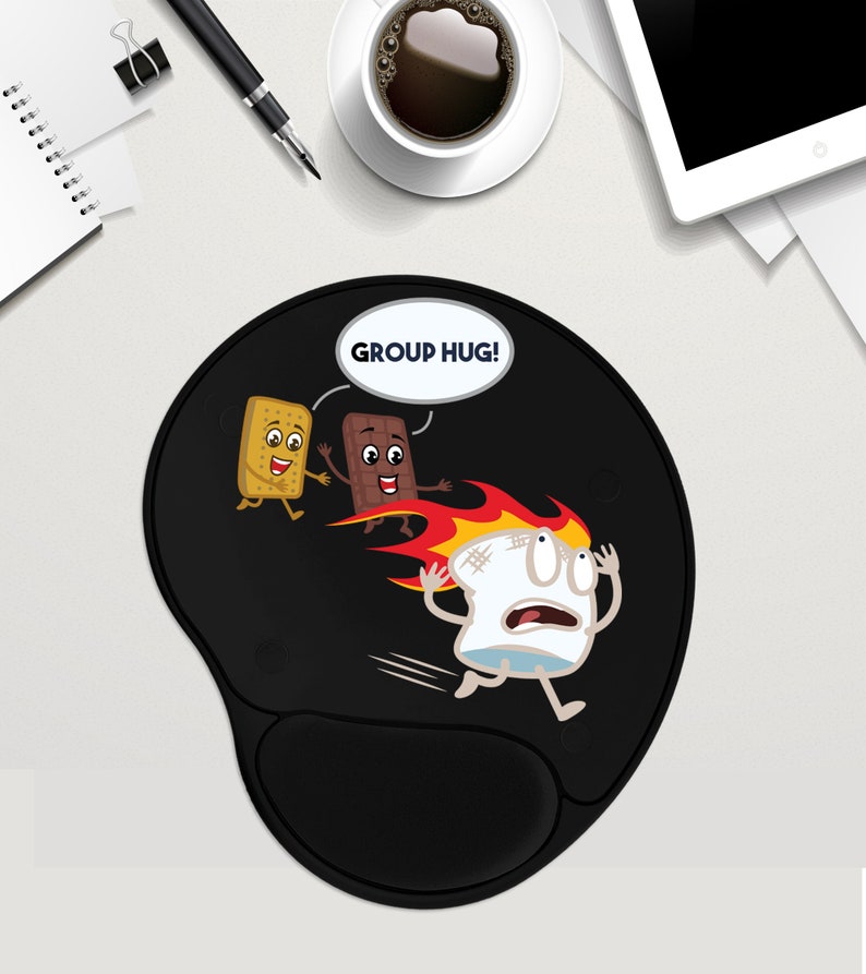 Group Hug Smores Mouse Pad Marshmallow Smore/'s Funny Camping Gifts with Wrist Rest Support Mousepad Gel