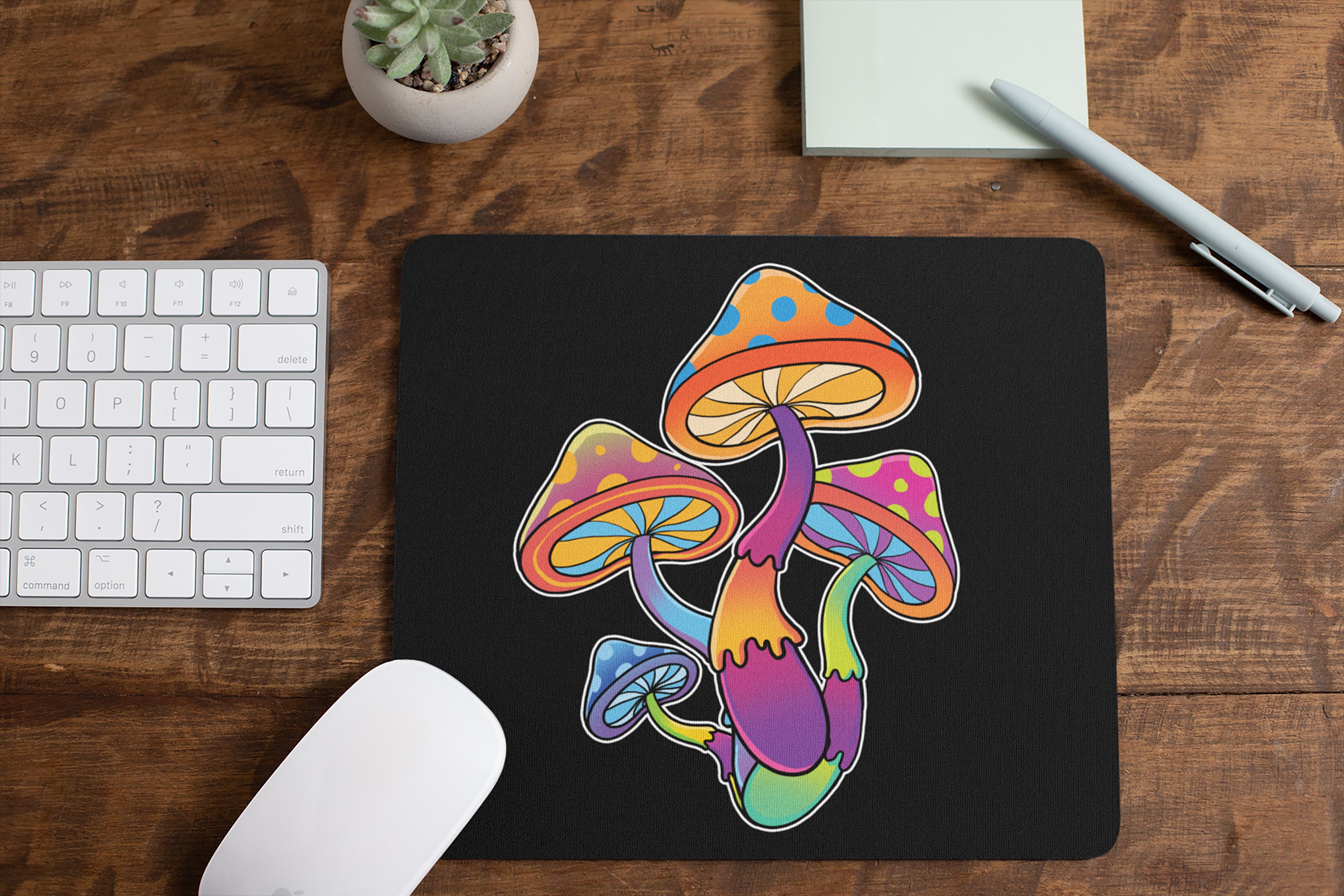 Magic Mushroom Mouse Pad Shroom Psychedelic Mousepad Custom Etsy