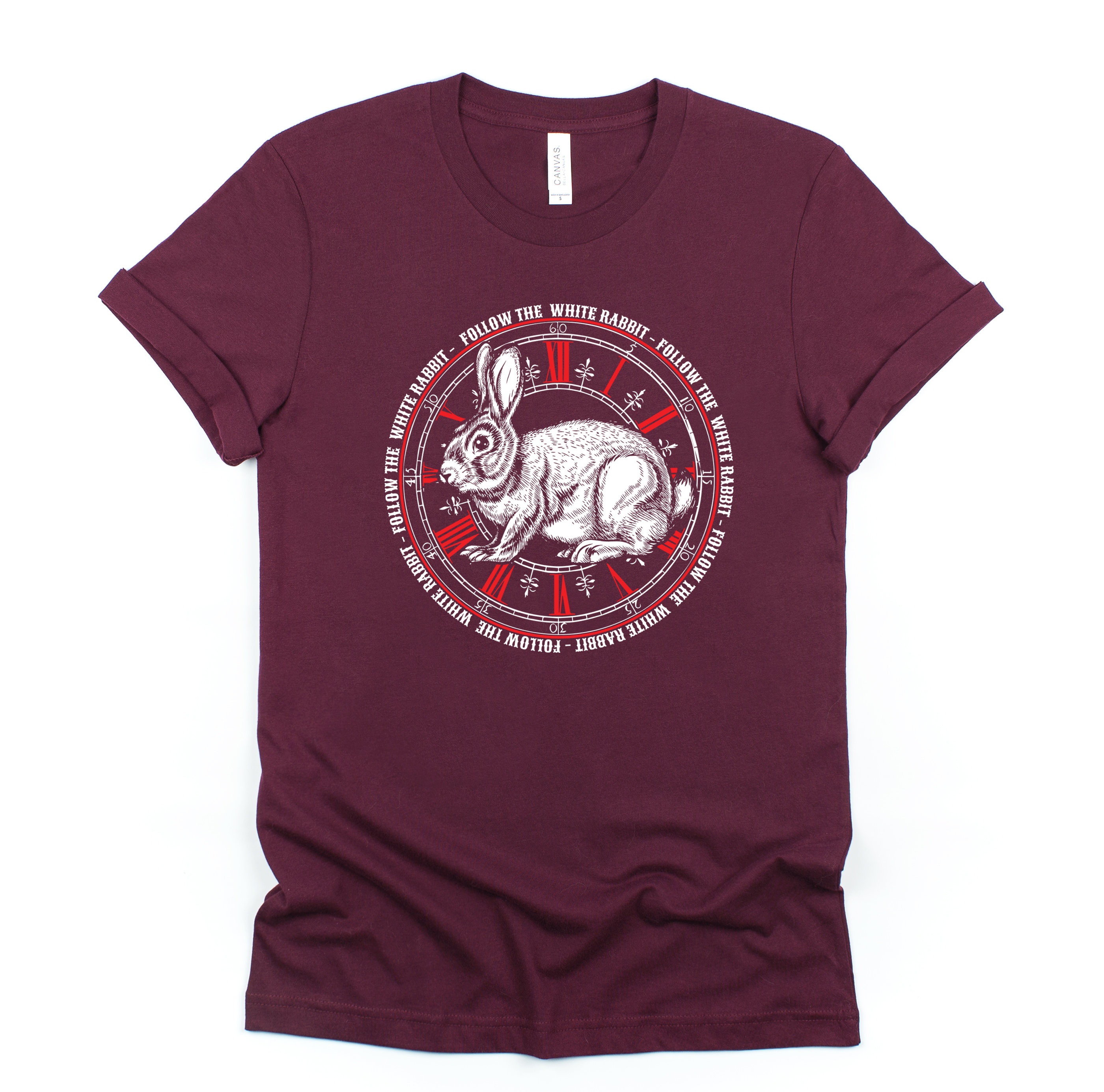 Howling Rabbit Shirt Follow the White Rabbit Tshirt, Alice in Wonderland, Rabbit Lover Shirt ...