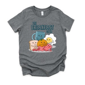 Kids Breakfast Shirt / The Breakfast Club / Youth Foodie Shirt / Bacon Eggs Coffee UNISEX