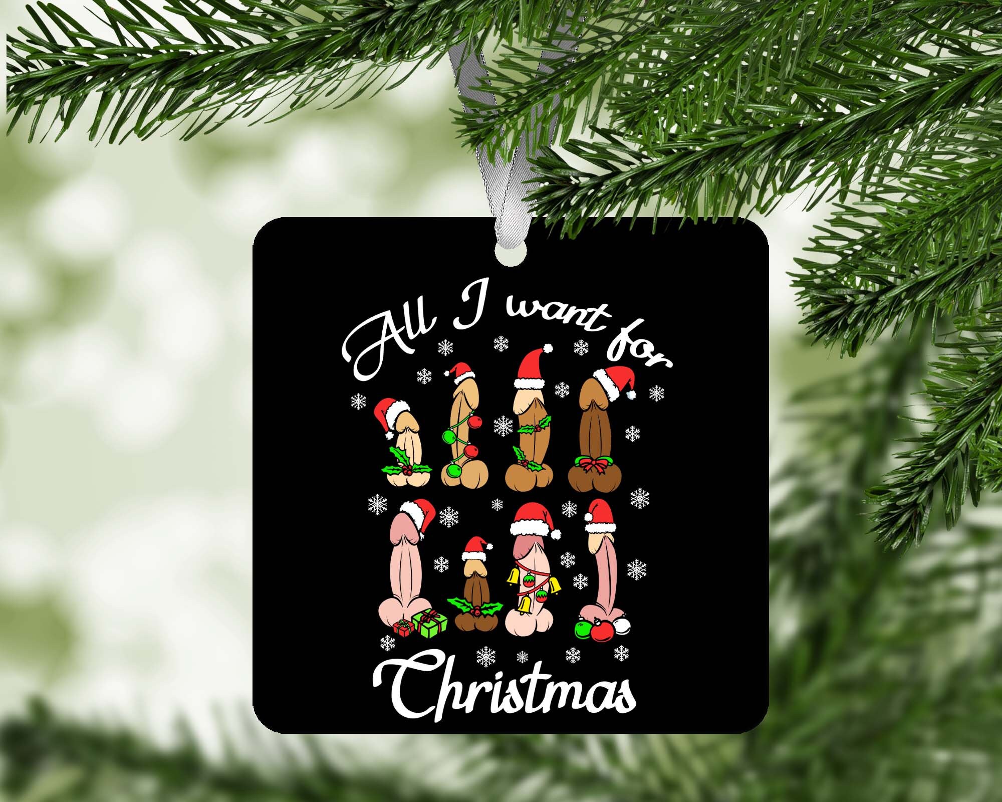 Adult Dicks Christmas Ornament Aluminum Holiday Penis Xmas Funny Ornaments Decorations Christmas Tree Decor