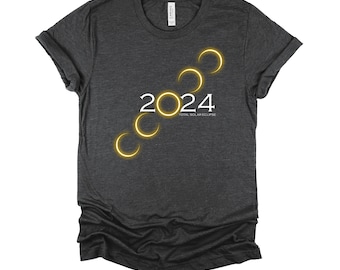 Total Solar Eclipse 2024 Tshirt, Sun Shirt, Moon Phases Tee, Space Celestial Unisex T-Shirt XS-4XL