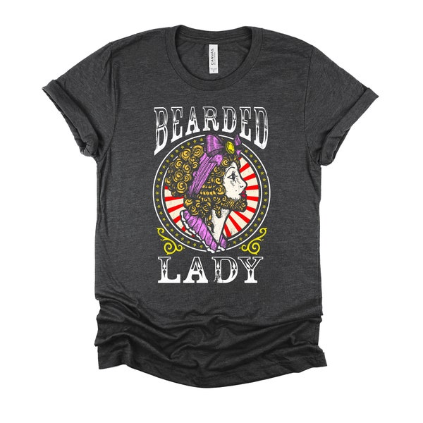 Bearded Lady Tshirt, Circus Staff Shirt, Freak Show T Shirt, Carnival Theme Party, Freakshow Unisex T-Shirt XS-4XL