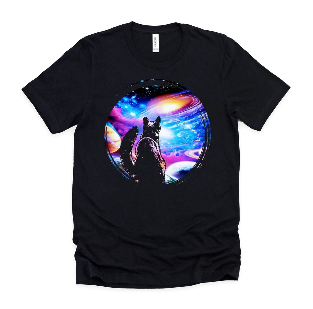 T-shirt Cat Onto Earth Galaxy 3D - Manches Courtes - Multicolore - Unisexe - Neuf Avec étiquettes