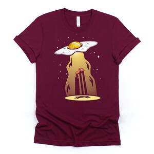 Funny Breakfast Shirt / Food Pun Shirts / UFO Abduction T Shirt / Foodie Gifts Unisex T-Shirt S-4X Maroon