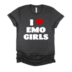 I LOVE HEART EMO GIRLS' Women's V-Neck T-Shirt