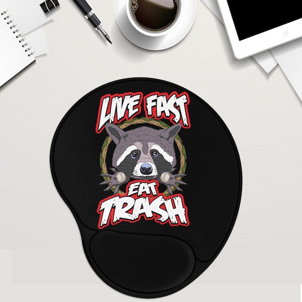 Raccoon Trash Mousepad Etsy