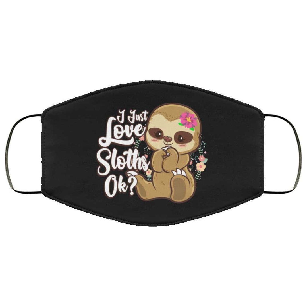I Love Sloth Face Mask Adult & Kids Mask Animal Print Baby Sloths Face