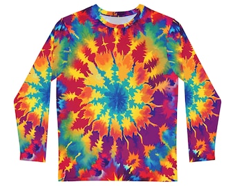 Geode Tie Dye Shirt / Psychedelic Apparel / Rainbow Tie Dye / Festival Shirt / 1970s Clothing / Hippie / All Over Print Long Sleeve XS-4X