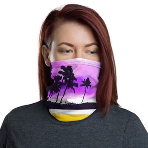 Beach Lover Neck Gaiter / Headband Scarf / Neck Warmer / Beach Summer / Ski Baclava / Bandana Mask / Nature Print / Gaiter Mask / Tube Scarf