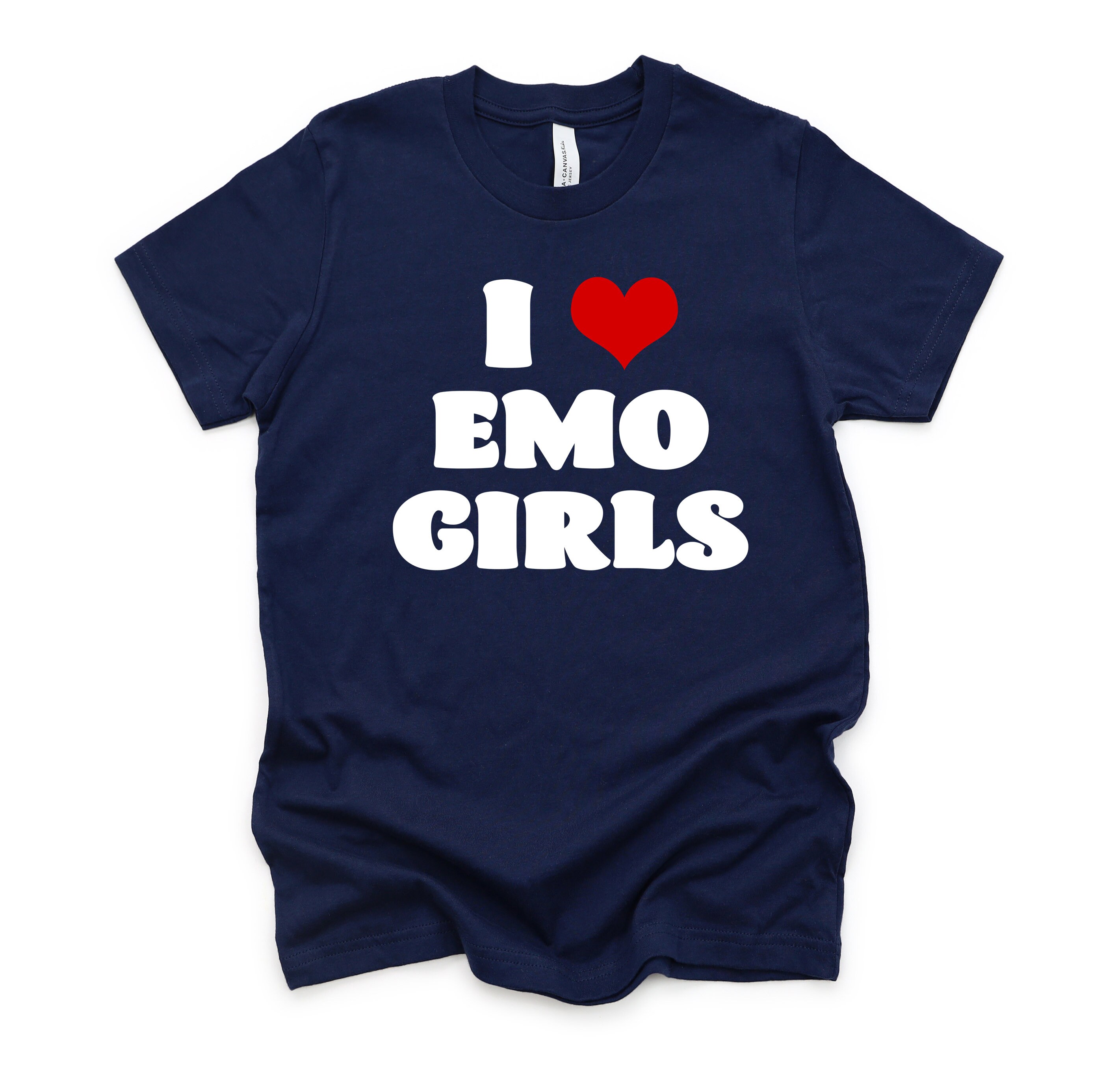 I Love Emo Girls Tshirt / I Heart Emo Girls T Shirt / Y2K 