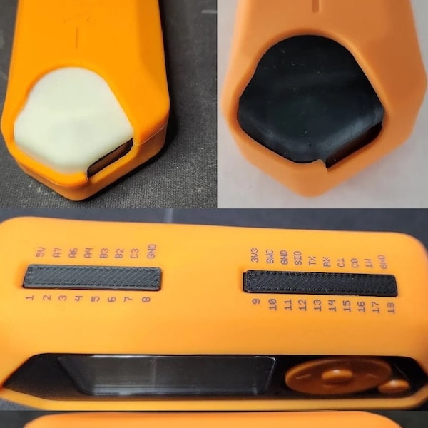 Flipper Zero Covers (POGO pins, GPIO Sockets, or WiFi board) in Black, Orange, or White
