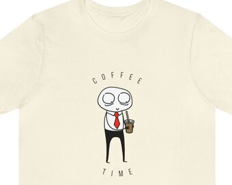 L’heure du café | T-shirt à manches courtes unisexe | Avocat introverti