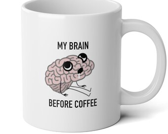 Mon cerveau avant le café | Mug Jumbo, 20oz | L’avocat introverti