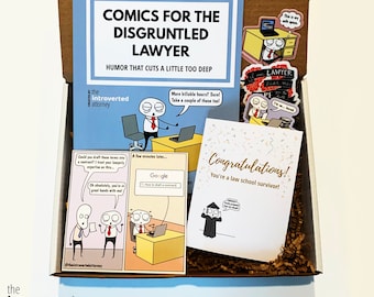 Coffret cadeau Diplôme de la faculté de droit, bandes dessinées, autocollants et impression
