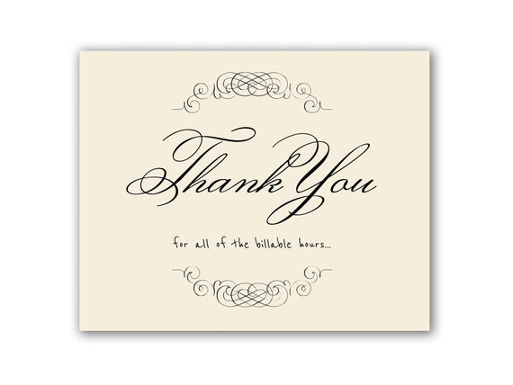 Thank You for All of the Billable Hours Card Thank You Card | Etsy