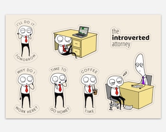 Feuille d'autocollants pour avocat introverti | Humour sarcastique d'avocat, stickers pour ordinateur portable