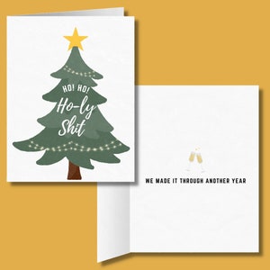 Ho! Ho! Carte de Noël Ho-ly Shit | Cartes de vœux amusantes pour les collègues | Meilleurs cadeaux de Noël sarcastiques pour les avocats et les avocats