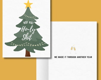 Ho! Ho! Carte de Noël Ho-ly Shit | Cartes de vœux amusantes pour les collègues | Meilleurs cadeaux de Noël sarcastiques pour les avocats et les avocats