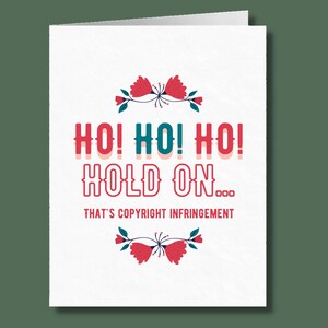 Ho Ho Ho espera… Aquela é violação de Copyright Cartão Comemorativo | Presentes de feriado do melhor advogado | Cartão engraçado do advogado | Cartões de Natal do advogado Punny