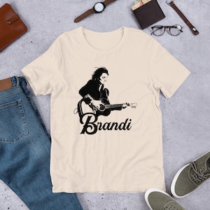 Brandi - Black Stencil - Bella + Canvas 3001 Unisex Short Sleeve Jersey T-Shirt with Tear Away Label